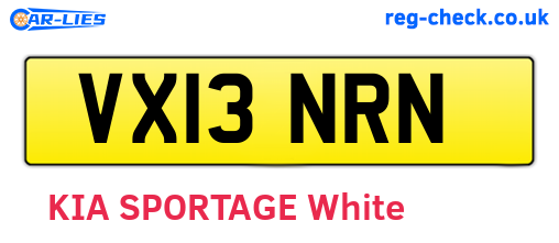 VX13NRN are the vehicle registration plates.