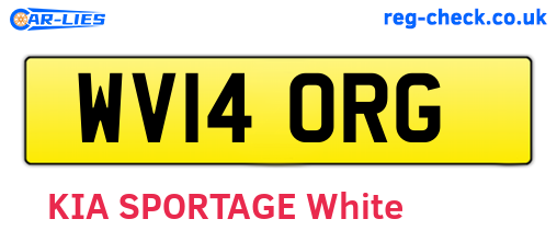 WV14ORG are the vehicle registration plates.