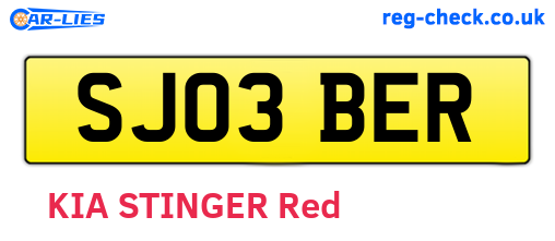SJ03BER are the vehicle registration plates.