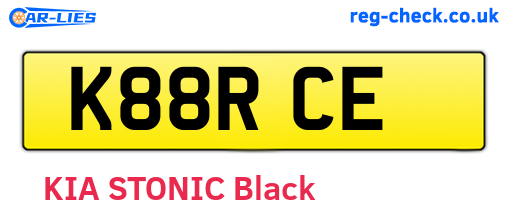 K88RCE are the vehicle registration plates.