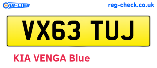 VX63TUJ are the vehicle registration plates.