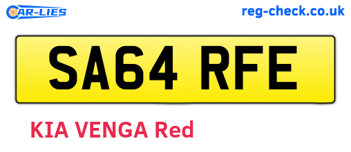 SA64RFE are the vehicle registration plates.