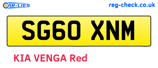 SG60XNM are the vehicle registration plates.