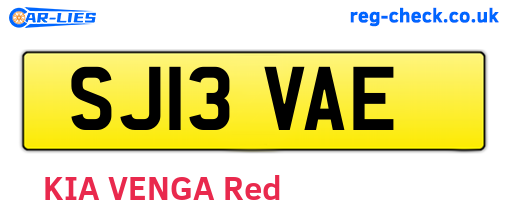 SJ13VAE are the vehicle registration plates.