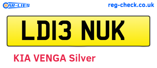 LD13NUK are the vehicle registration plates.