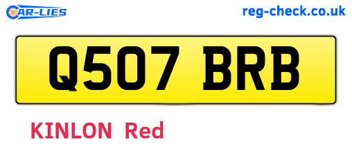 Q507BRB are the vehicle registration plates.