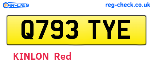 Q793TYE are the vehicle registration plates.