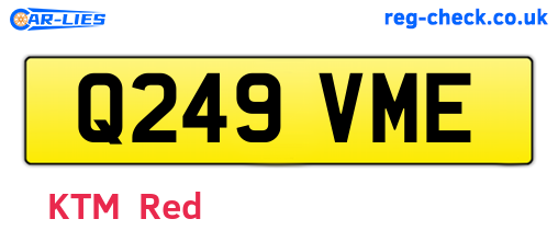 Q249VME are the vehicle registration plates.