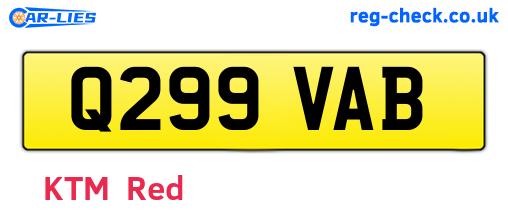 Q299VAB are the vehicle registration plates.