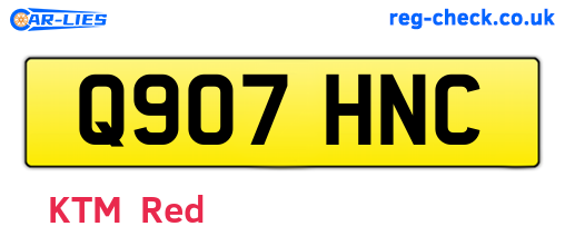 Q907HNC are the vehicle registration plates.