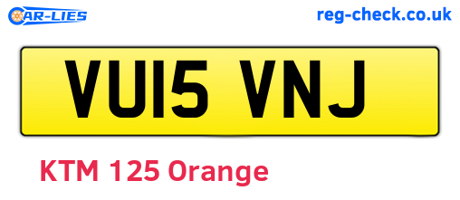 VU15VNJ are the vehicle registration plates.