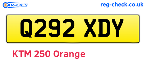 Q292XDY are the vehicle registration plates.