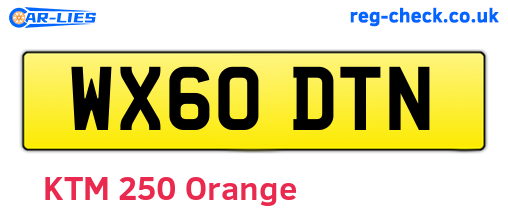 WX60DTN are the vehicle registration plates.