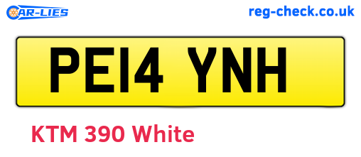PE14YNH are the vehicle registration plates.