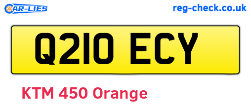 Q210ECY are the vehicle registration plates.
