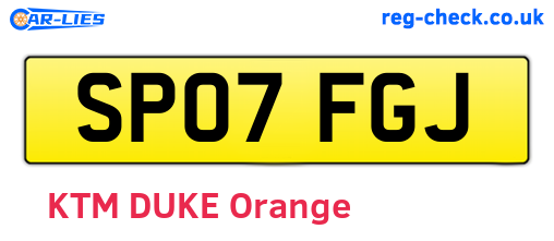 SP07FGJ are the vehicle registration plates.
