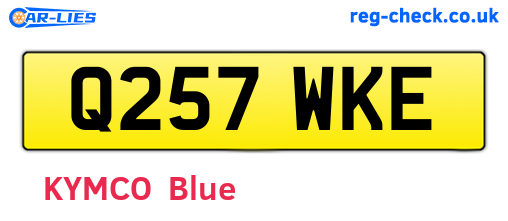 Q257WKE are the vehicle registration plates.