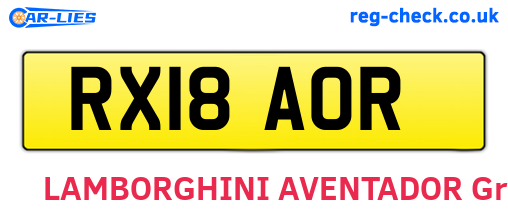 RX18AOR are the vehicle registration plates.