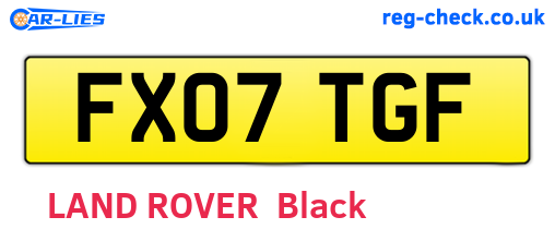 FX07TGF are the vehicle registration plates.