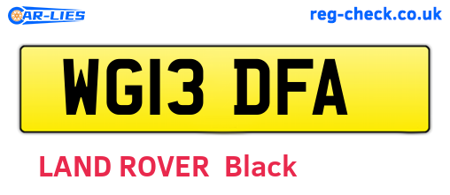 WG13DFA are the vehicle registration plates.