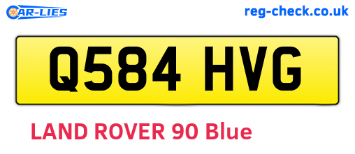 Q584HVG are the vehicle registration plates.