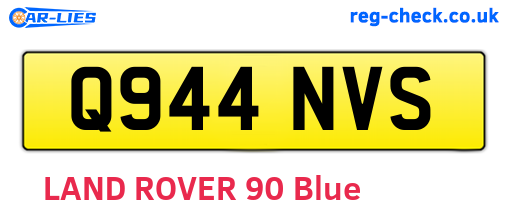 Q944NVS are the vehicle registration plates.