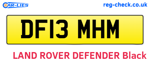 DF13MHM are the vehicle registration plates.