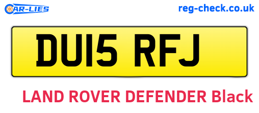 DU15RFJ are the vehicle registration plates.