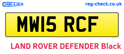 MW15RCF are the vehicle registration plates.