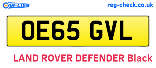 OE65GVL are the vehicle registration plates.
