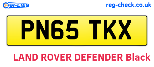PN65TKX are the vehicle registration plates.