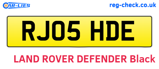 RJ05HDE are the vehicle registration plates.