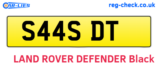 S44SDT are the vehicle registration plates.
