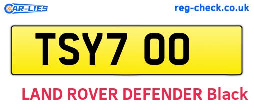 TSY700 are the vehicle registration plates.