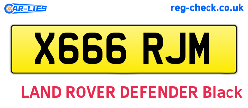 X666RJM are the vehicle registration plates.