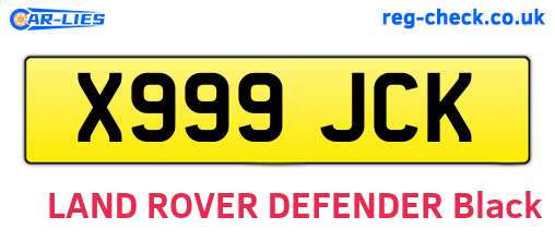 X999JCK are the vehicle registration plates.