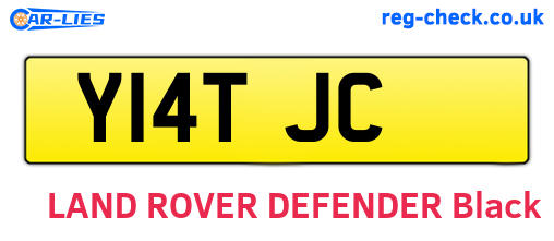 Y14TJC are the vehicle registration plates.