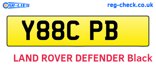 Y88CPB are the vehicle registration plates.