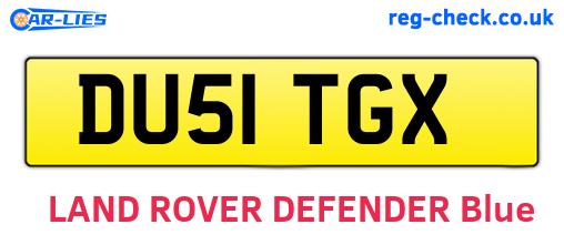 DU51TGX are the vehicle registration plates.