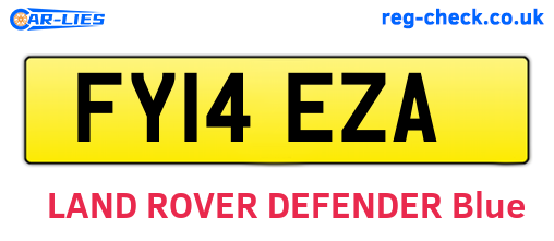 FY14EZA are the vehicle registration plates.