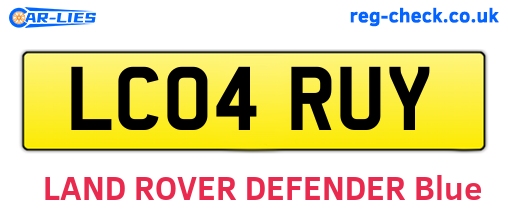 LC04RUY are the vehicle registration plates.