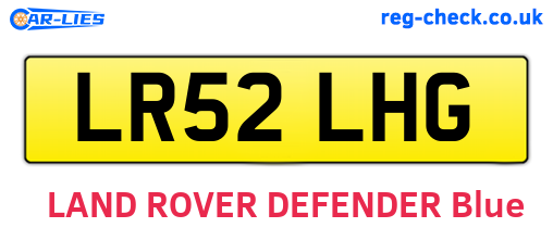 LR52LHG are the vehicle registration plates.