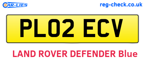 PL02ECV are the vehicle registration plates.