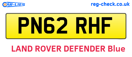 PN62RHF are the vehicle registration plates.