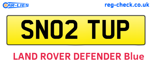 SN02TUP are the vehicle registration plates.