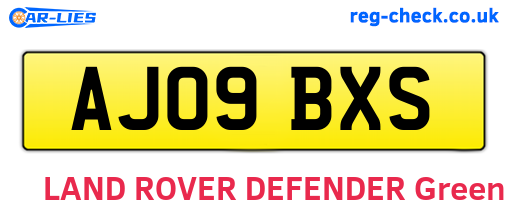 AJ09BXS are the vehicle registration plates.