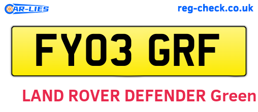 FY03GRF are the vehicle registration plates.