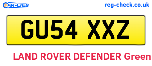 GU54XXZ are the vehicle registration plates.