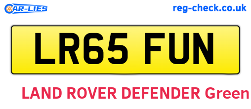 LR65FUN are the vehicle registration plates.