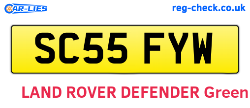 SC55FYW are the vehicle registration plates.